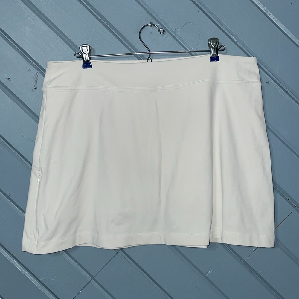 Athleta White Side Zip Mini Tennis Skort